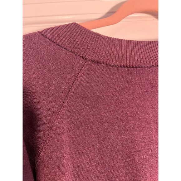Ann Taylor Loft Plum Silk Blend Boat Neck Fine Knit Sweater Minimalist Sz Small - Picture 8 of 9